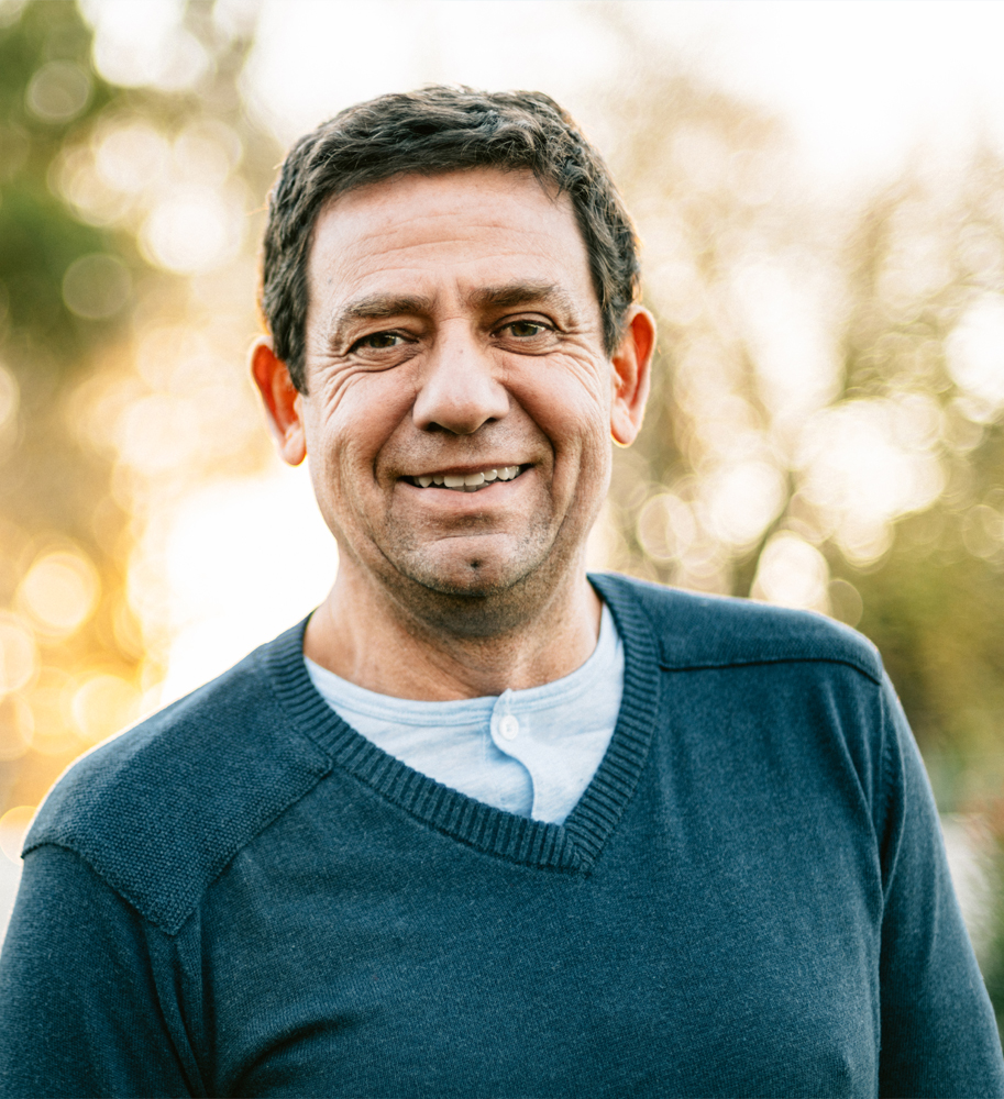 a man wearing a blue shirt
