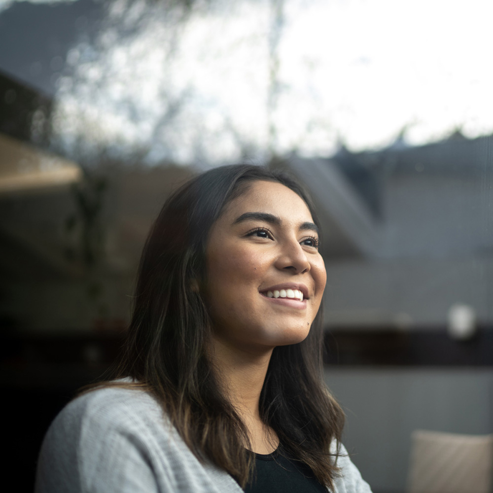 a woman smiling for the camera